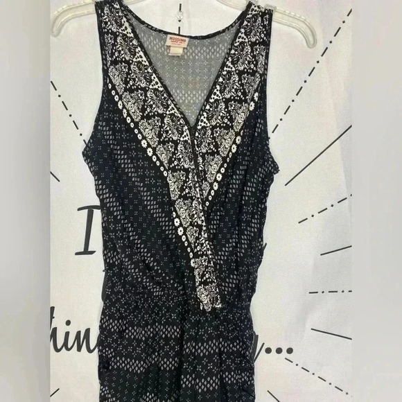 Mossimo Gauze Aztec Boho Black Romper w/Pockets - Picture 4 of 8